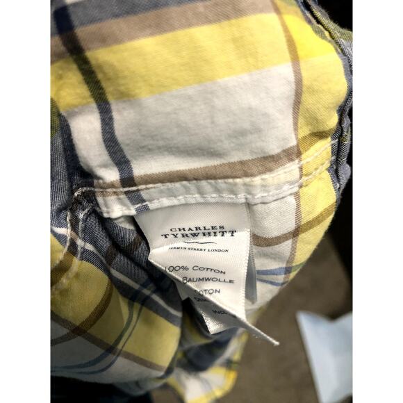 Charles Tyrwhitt Weekend Men's Button Down Shirt Long Sleeve Size XL Yellow - Picture 9 of 13